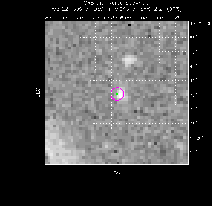V-band image with the final position and all component positions