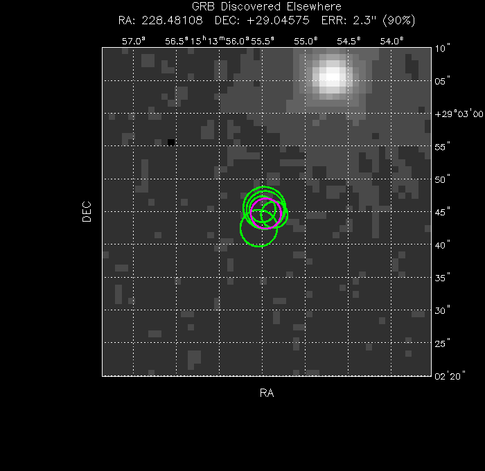 V-band image with the final position and all component positions