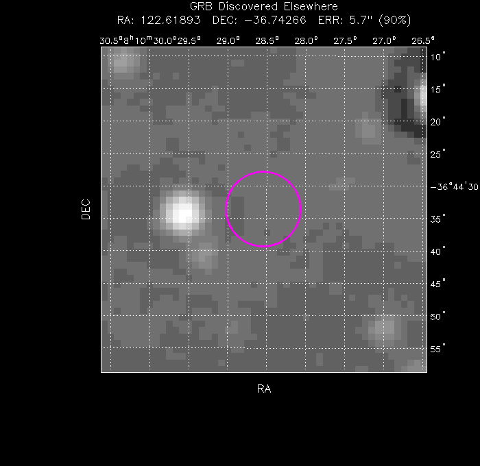 UVOT image with the final position