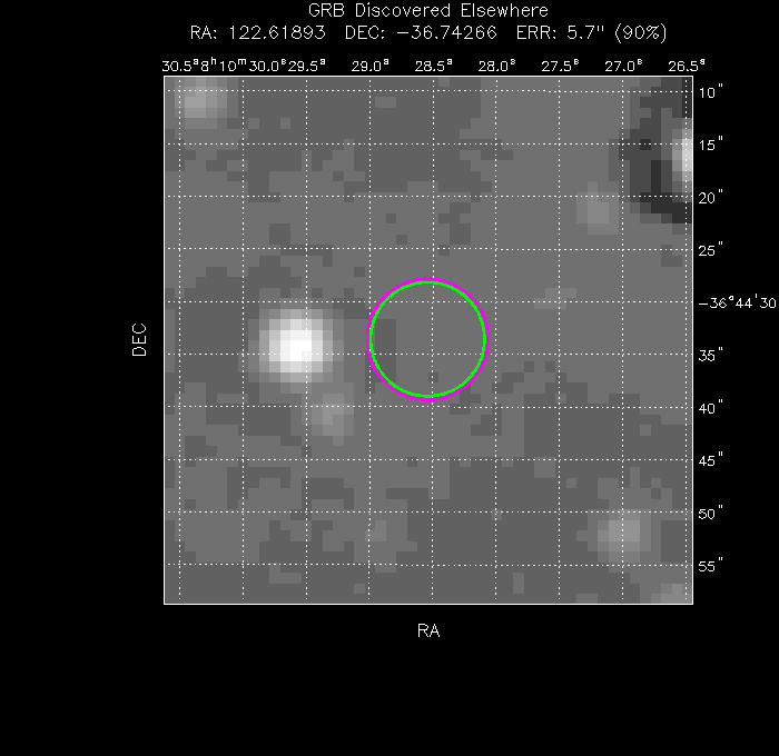V-band image with the final position and all component positions