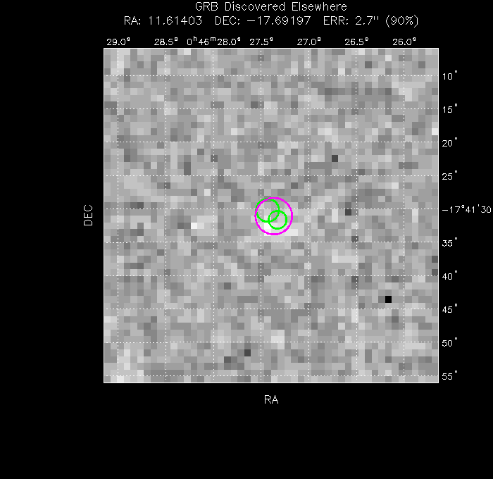V-band image with the final position and all component positions