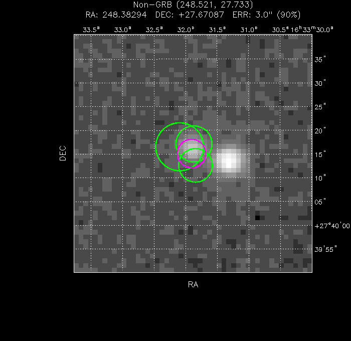 V-band image with the final position and all component positions