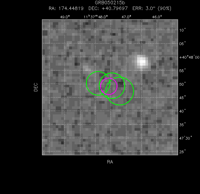 V-band image with the final position and all component positions