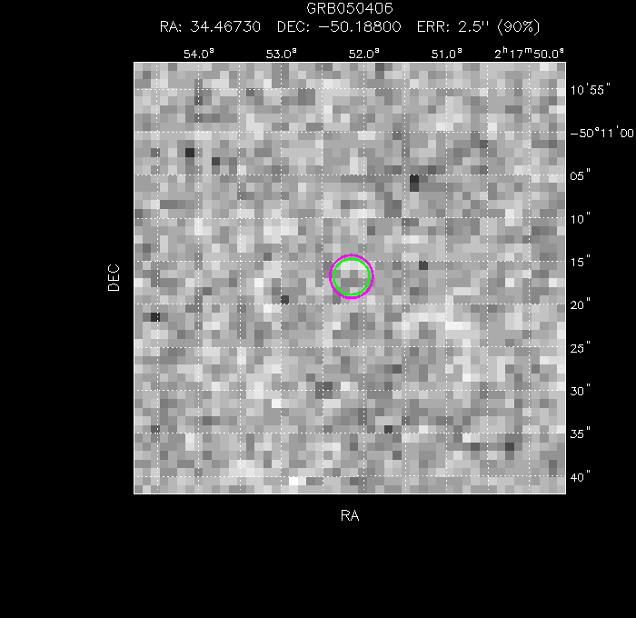 V-band image with the final position and all component positions