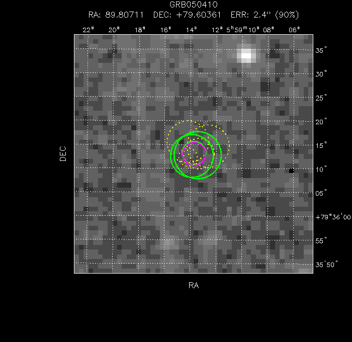 V-band image with the final position and all component positions