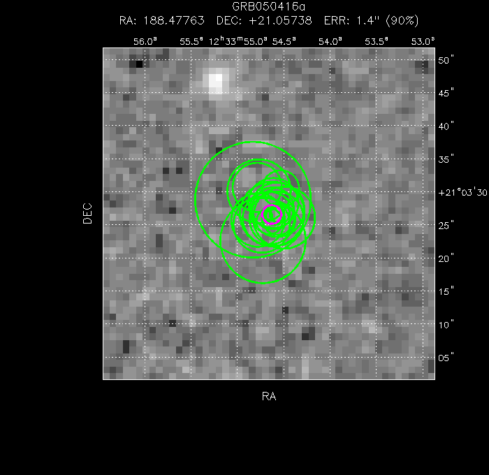 V-band image with the final position and all component positions