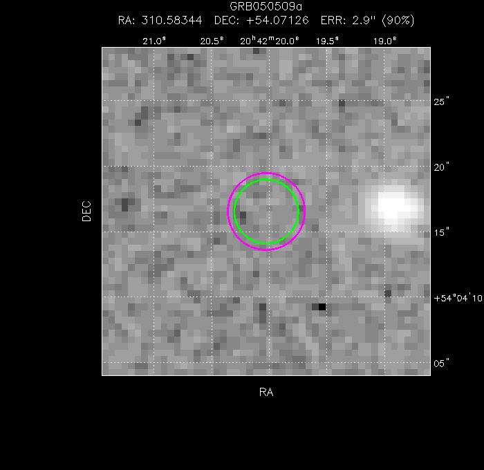 V-band image with the final position and all component positions