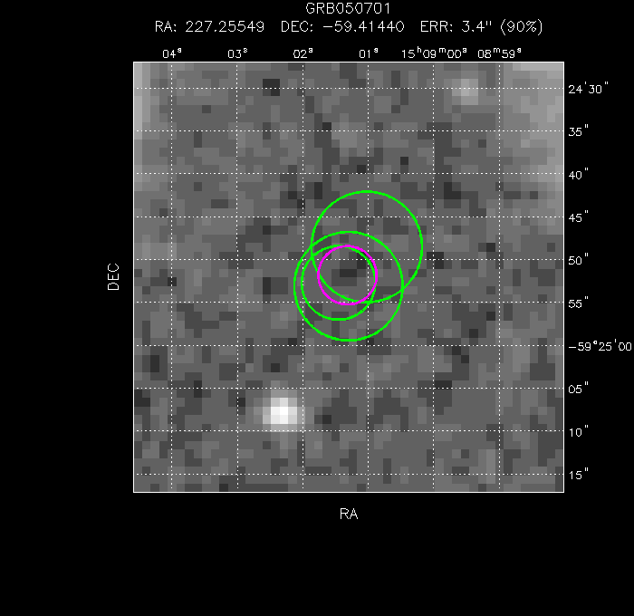 V-band image with the final position and all component positions