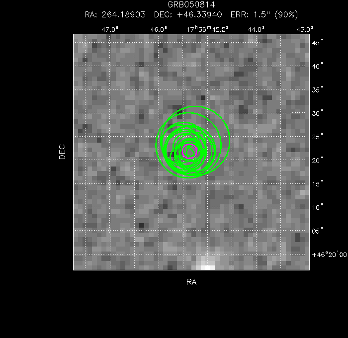 V-band image with the final position and all component positions