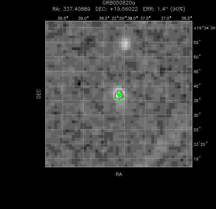 V-band image with the final position and all component positions