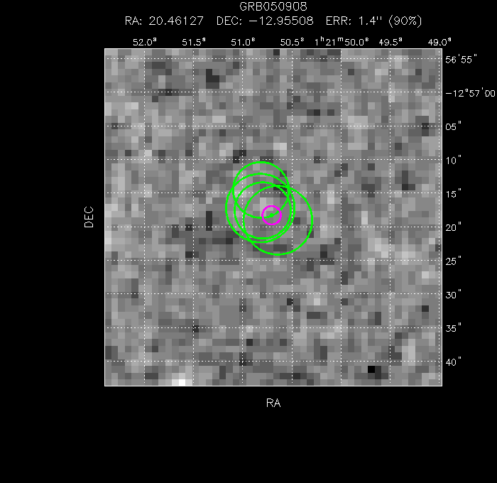 V-band image with the final position and all component positions