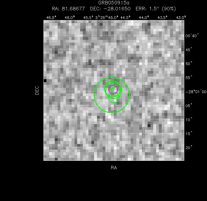 V-band image with the final position and all component positions