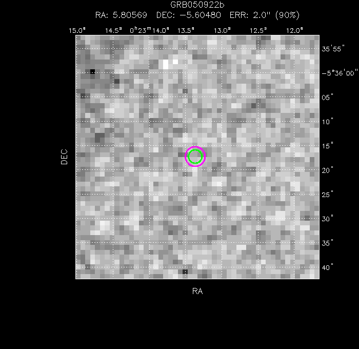 V-band image with the final position and all component positions