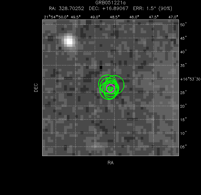 V-band image with the final position and all component positions