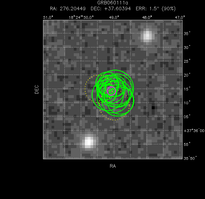 V-band image with the final position and all component positions