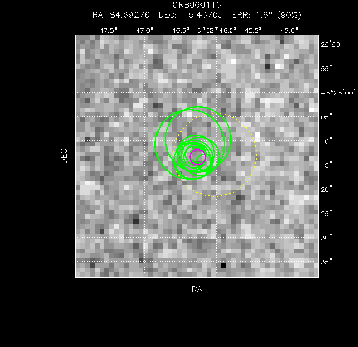 V-band image with the final position and all component positions