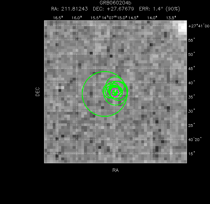 V-band image with the final position and all component positions