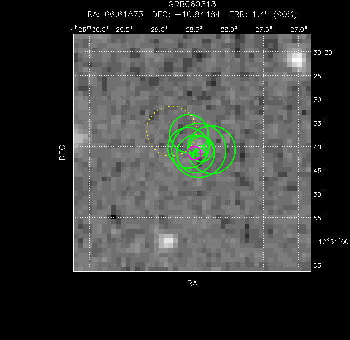 V-band image with the final position and all component positions