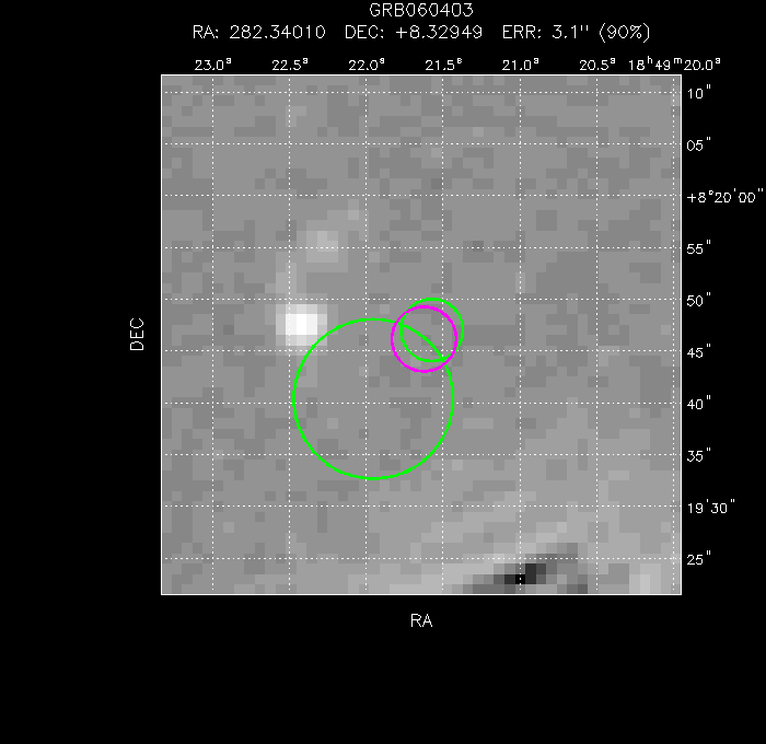 V-band image with the final position and all component positions