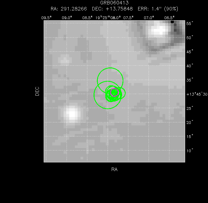 V-band image with the final position and all component positions