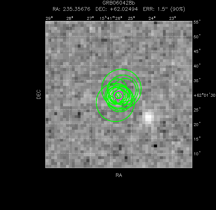 V-band image with the final position and all component positions