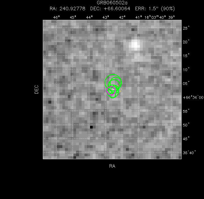 V-band image with the final position and all component positions