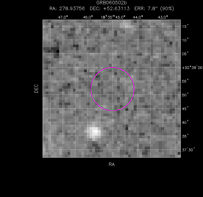 V-band image with the final position and all component positions