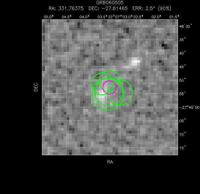 V-band image with the final position and all component positions