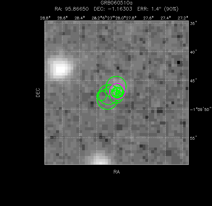 V-band image with the final position and all component positions