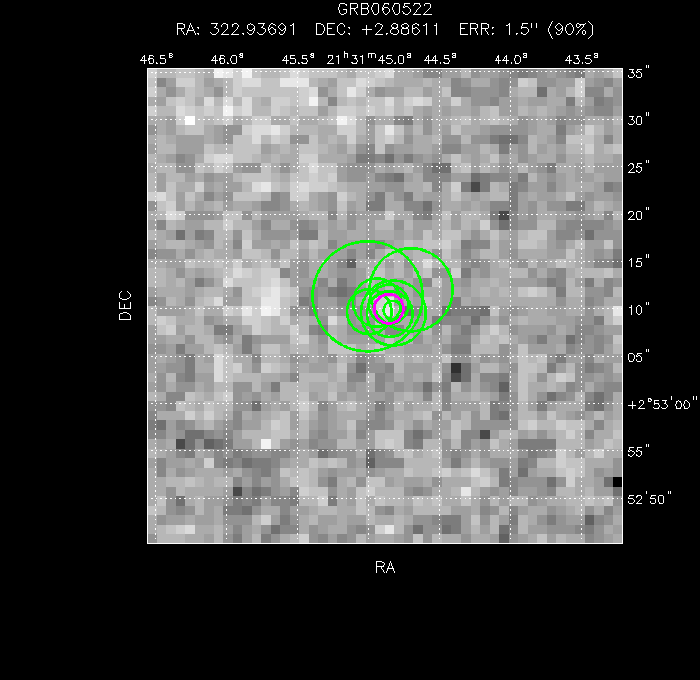 V-band image with the final position and all component positions