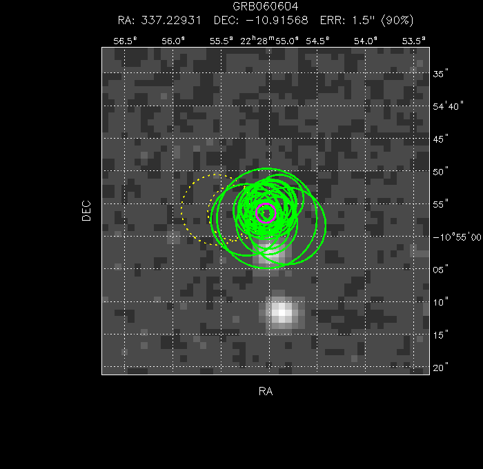 V-band image with the final position and all component positions