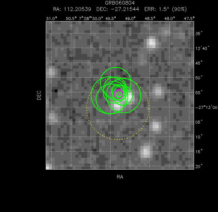 V-band image with the final position and all component positions