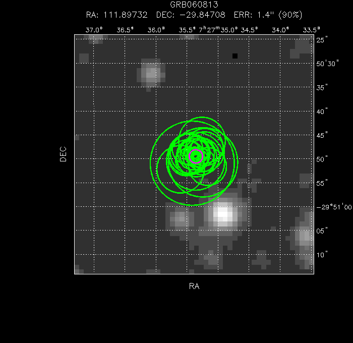 V-band image with the final position and all component positions