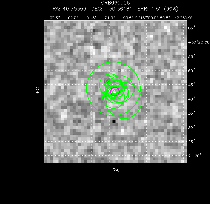 V-band image with the final position and all component positions