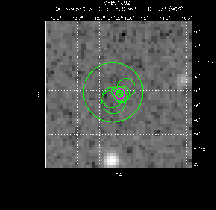 V-band image with the final position and all component positions