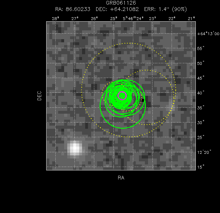 V-band image with the final position and all component positions