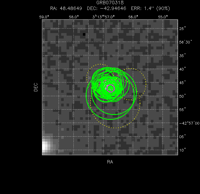 V-band image with the final position and all component positions