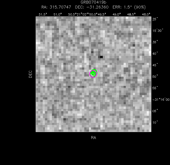 V-band image with the final position and all component positions