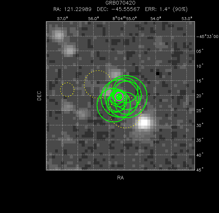 V-band image with the final position and all component positions