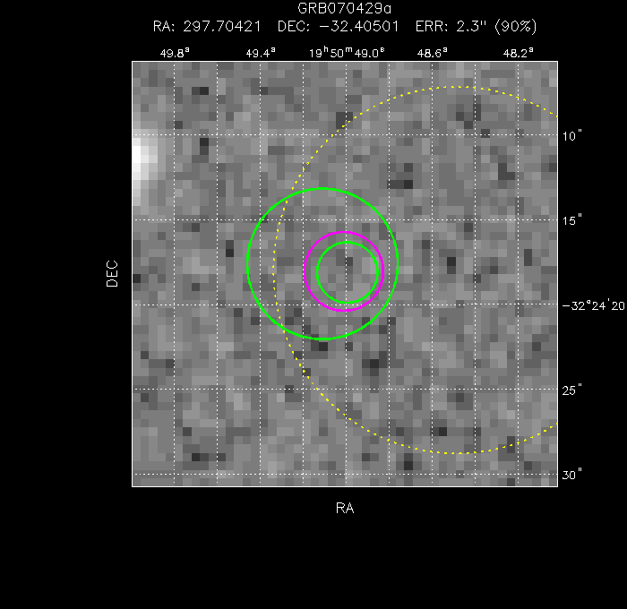 V-band image with the final position and all component positions