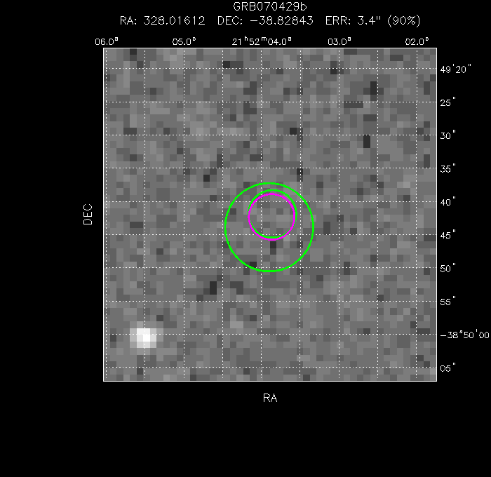 V-band image with the final position and all component positions