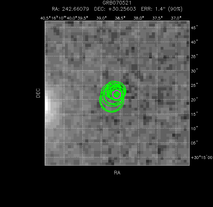 V-band image with the final position and all component positions