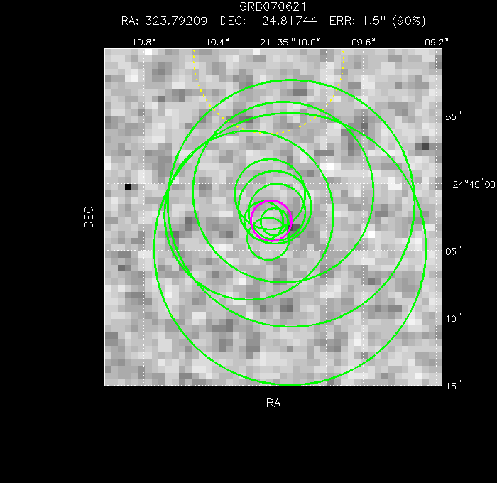 V-band image with the final position and all component positions