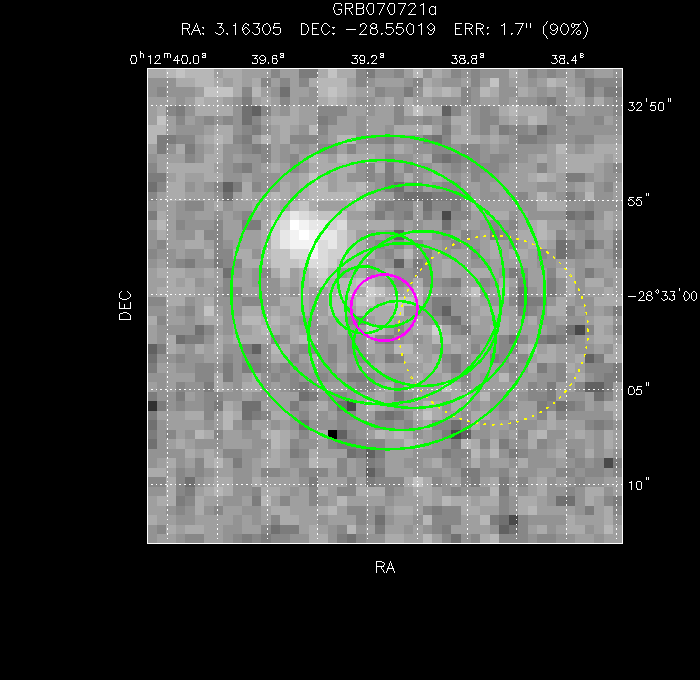 V-band image with the final position and all component positions