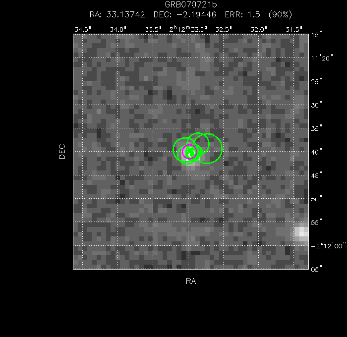 V-band image with the final position and all component positions