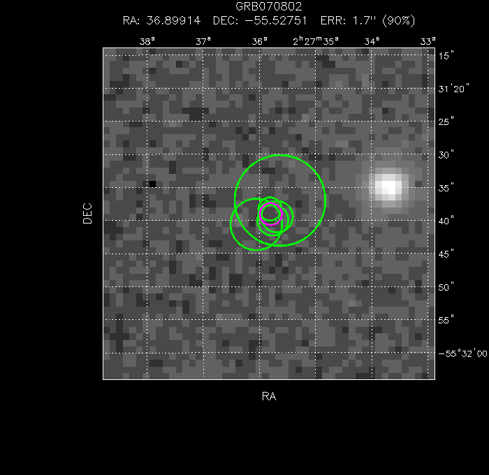 V-band image with the final position and all component positions