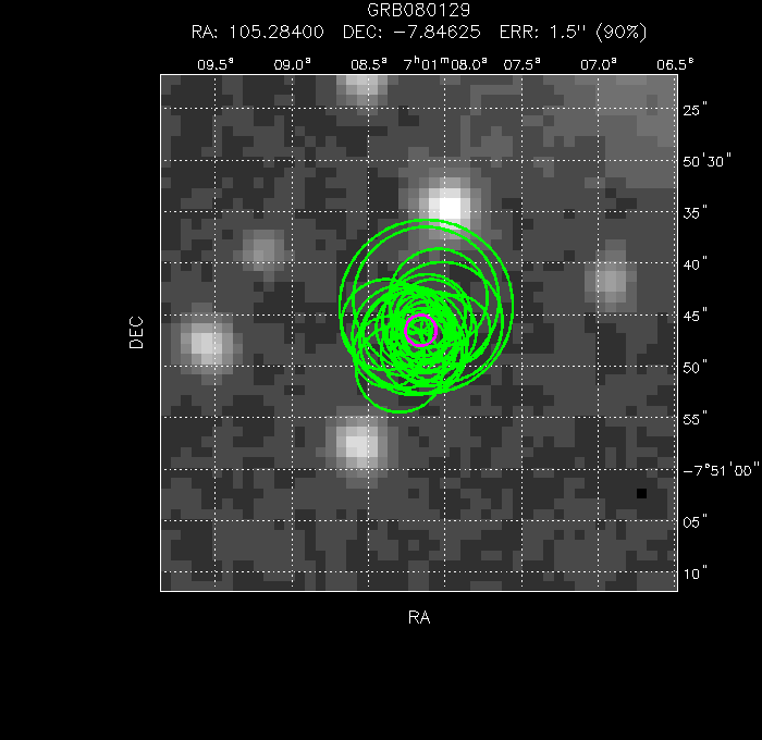 V-band image with the final position and all component positions