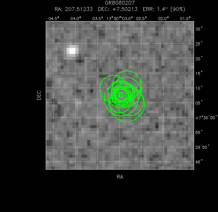 V-band image with the final position and all component positions