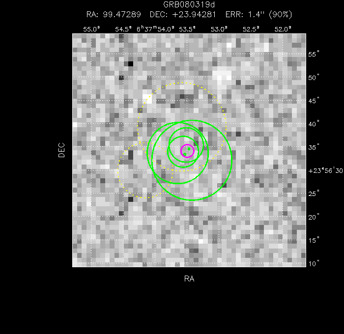 V-band image with the final position and all component positions