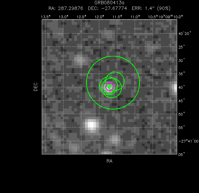 V-band image with the final position and all component positions